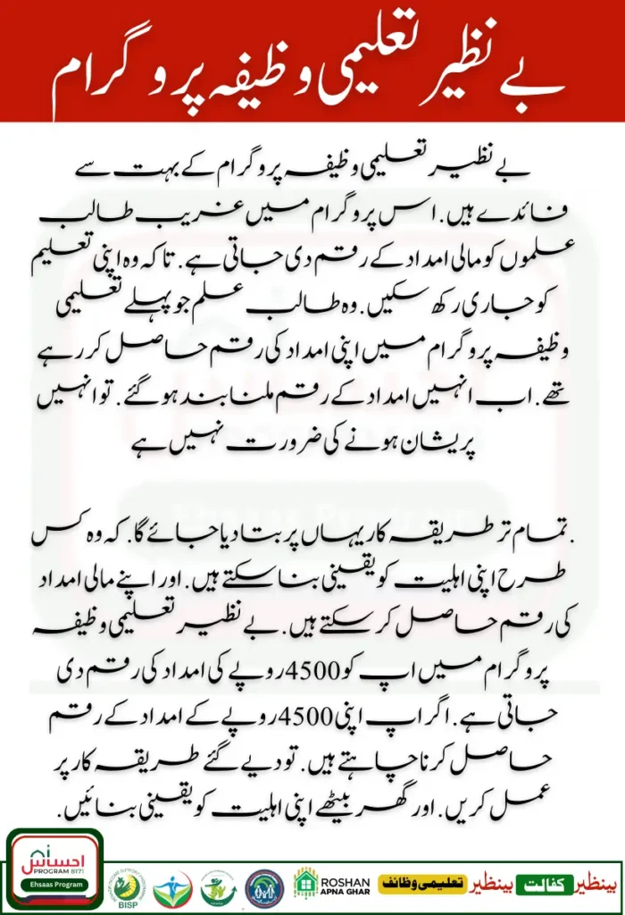 Benazir Taleemi Wazifa Program 2025: Document Verification Process Now Open