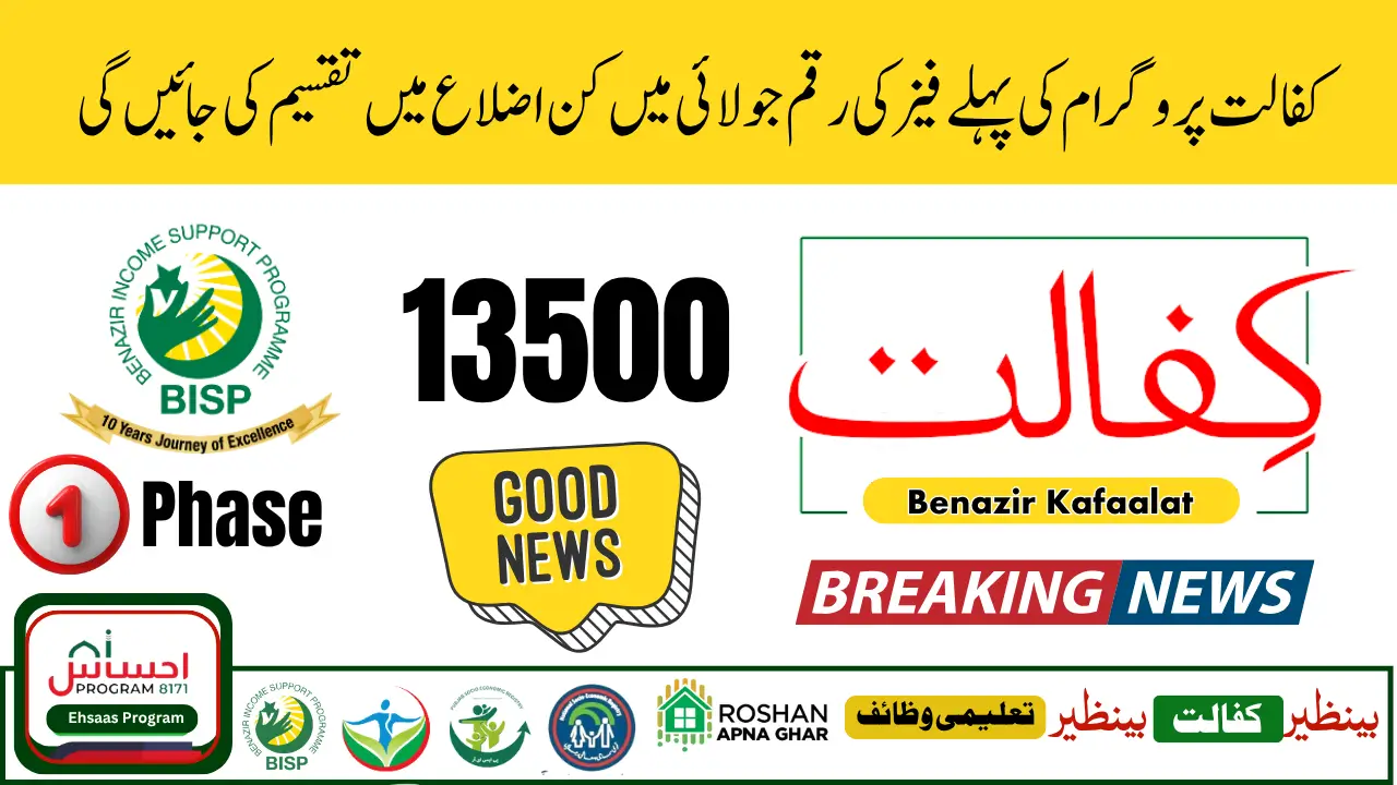 Benazir Kafalat New Payment 1st Phase July 2025
