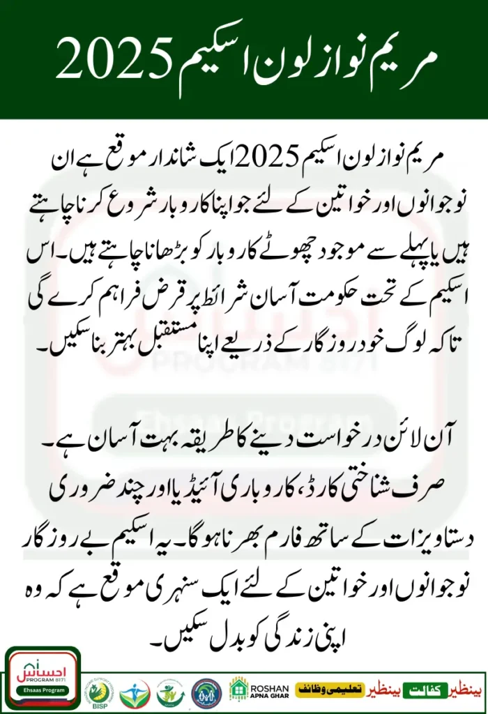 Maryam Nawaz Loan Scheme 2025